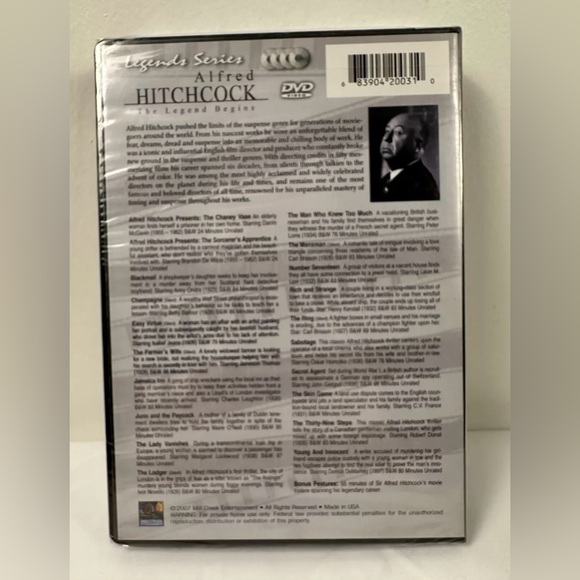 Alfred Hitchcock The Legend Begins 20 Movie Classics 4 Disc DVD Box Set Sealed - Picture 2 of 5